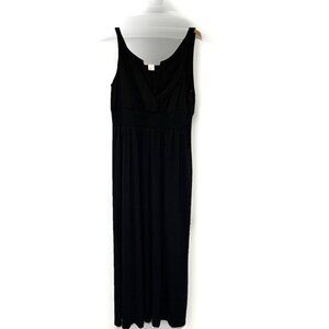 Christine V Womens Maxi Dress XL Black Crossover Bodice Twist Straps Goddess NWT
